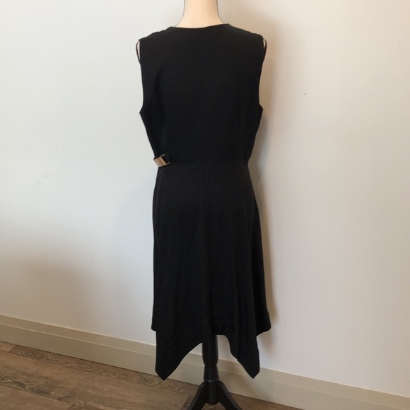 Iris Setlakwe LBD dress cross cut front full zip v-neck SZ 12 EUC - Picture 7 of 10